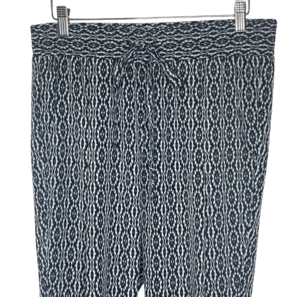 TRUCCO | Women's Blue and White Geometric Print Loose Fit Casual Pants | Size L - Picture 2 of 11